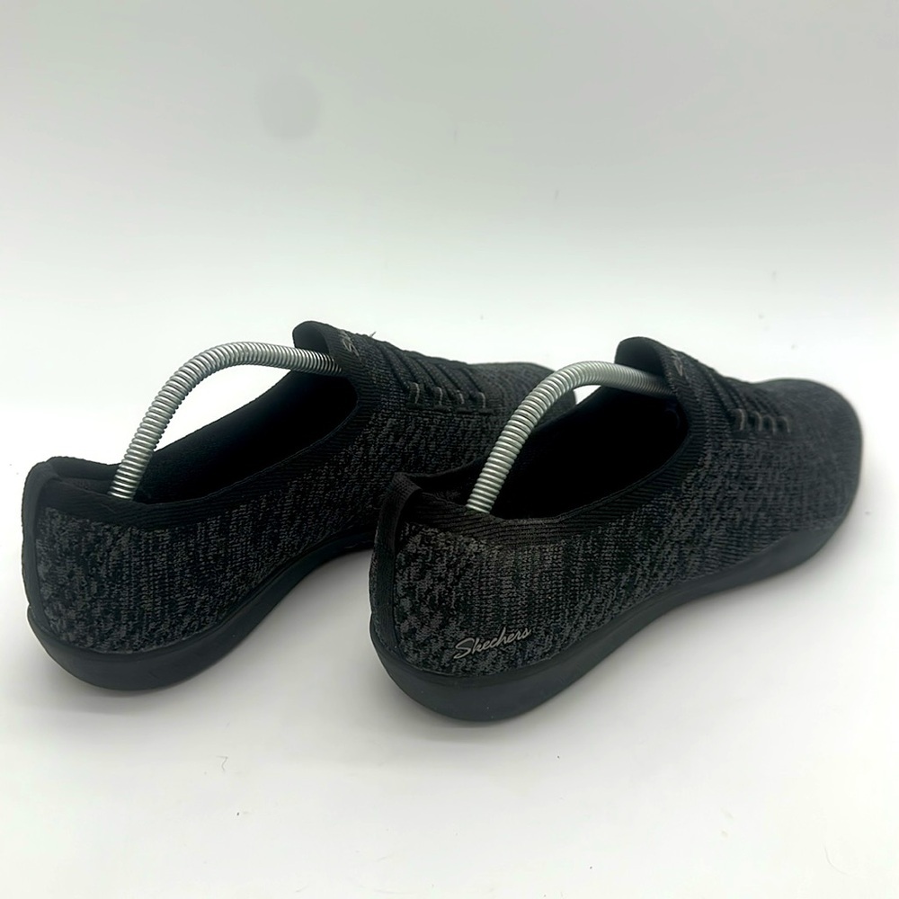 Skechers Women's Black Knit Slip-On Sneakers - Picture 9 of 12